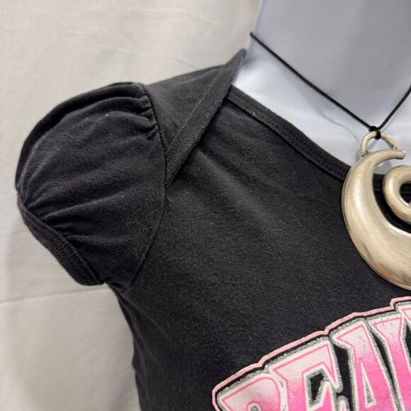 Canyon River Blues Y2K Black Graphic Baby Tee Butterfly Sparkly - Picture 4 of 8